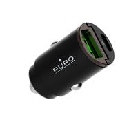 PURO Double Chargeur voiture USB C PD 30W Power Delivery Mini Noir