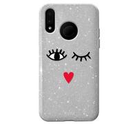 Puro Eyes Glitzer Coque Protection Hard-Case Sac Pour Huawei P20 Lite 5,8"