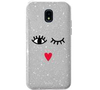 Puro Eyes Glitzer Coque Protection Hard-Case Sac Pour Samsung Galaxy J3 2018