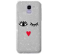 Puro Eyes Glitzer Coque Protection Hard-Case Sac Pour Samsung Galaxy J6 2018