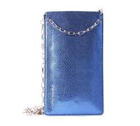 Puro GLAM Chain - Etui universel pour smartphones avec 2 emplacements pour cartes avec chaîne dorée XL (bleu) -