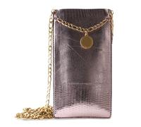 PURO GLAM Chain - Pochette universelle pour smartphone avec 2 compartiments pour cartes avec chaîne en or XL (marron)