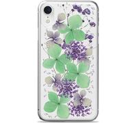 PURO Glam Hippie Chic Cover - Étui pour iPhone XR (véritables pétales verts)
