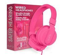 Puro Sound Labs PuroBasic Casque Filaire avec limitation de Volume pour Enfants, Bandeau Pliable et réglable avec Microphone, Compatible avec Smartphones, tablettes et PC, Rose