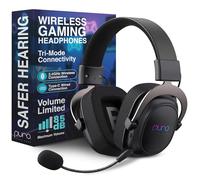 Puro Sound Labs PuroGamer-BT Casque de jeu sans fil, limitation du volume 85 dB, connectivité tri-mode, microphone amovible à 360 °, autonomie de la batterie de 32 heures, faible latence, design