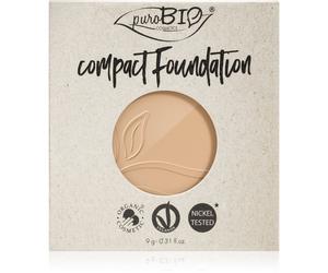 puroBIO Cosmetics Compact Foundation fond de teint compact poudré - recharge SPF 10 teinte 02 9 g