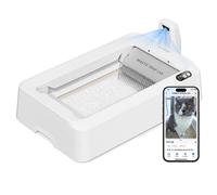 PuroBot Crystal Duo - Bac à litière autonettoyant PetKit, Blanc