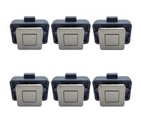 PUROCEAN Lot de 6 loquets à bouton poussoir en métal carré pour camping-car (nickel)