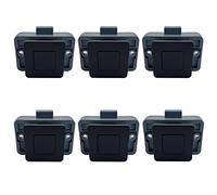 Purocean Lot de 6 loquets à bouton poussoir en métal carré pour camping-car Noir