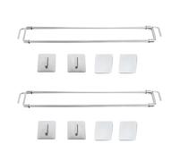 Purokise Barre de Douche pour Coins, 12.5-22.5in Acier Inoxydable Réglable | Acier Inoxydable Zones Humides Adhésif Fort Sécurisé Multi-Angle Gain de Place Installation Rapide Sans Outils
