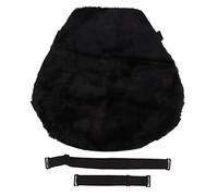 Purokise Coussin de siège de Moto en Peluche, Coussin de siège de contrôle de la température, Universel, adapté à Toutes Les Motos, Housse d'hiver Noire avec Sangles réglables