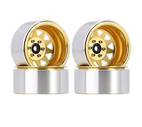 Purokise Jante de Roue en Alliage d'aluminium Beadlock 2,2 Pouces, Jantes de Voiture RC Solides et durables, moyeu de 4 pièces de Remplacement pour TRAX4 SCX10 Gen8 véhicule télécommandé (Beige)