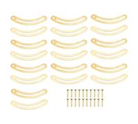 Purokise Lid Support Hinges Recurved Rod Hardware Copper Cabinet Jewelry Box Hinges Soft Close Retro Style for Wardrobe Furniture Cabinets 20PCS with Screws 6.2 x 1cm (brass color)
