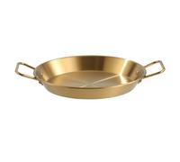 Purokise Paella Pan Stainless Steel Dual Handle Oval Spanish Paella Pan Seafood Lobster Plate for Home Restaurant Cooking Durable Scratch Non Stick Coating
