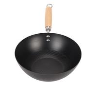 Purokise Poêle à frire antiadhésive en fonte, chauffage uniforme, revêtement lisse, marmite multifonctionnelle en fer avec poignée en bois de hêtre pour la cuisine quotidienne à domicile (20 cm)