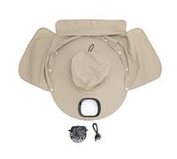 Purokise Sombrero De Ventilador Solar Borde Ancho Hacia Arriba 50 Sombrero Solar Con Tapa De Cuello 3 Velocidad De Viento Ajustable Ush Pesca Al Aire, Jardinería, Senderismo, Campamento De (Caqui)
