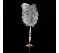 Purokise Stylo plume, élégant stylo à bille pour signature de mariage avec support doré et argenté pour cérémonie de mariage et réception 15,7 pouces (Base en or)