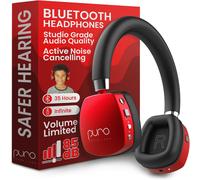 Puroquiet Plus Casque Supra-Auriculaire Bluetooth Avec Suppression Du Bruit Pour Enfants Avec Micro, Design Supra-Auriculaire Léger, Son De Qualité Studio (Rouge)