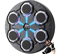 Purova Music Boxing Machine à musique Bluetooth avec gants de boxe, 15 vitesses réglables avec affichage des points, machine de boxe avec musique pour enfants, cadeaux pour garçons