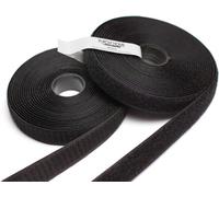 PUROVI Bande auto-agrippante double face forte sur rouleau largeur 20mm noir 5m