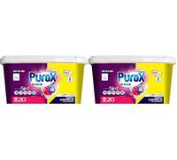 PUROX COLOR Lessive Capsules (20 Lavages) - pour Textiles Colorés, Élimine les Taches, Protège les Couleurs, Entièrement Rinçable, Formule Optimisée, Boîte (Lot de 2)