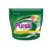 PUROX - TriCaps Capsules Gel Universelles pour Linge Coloré et Blanc Formule 3 Chambres Détachant Parfum Protection des Couleurs - 58 pcs x 13 g