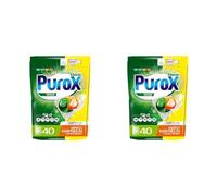 PUROX UNIVERSAL Lessive Capsules (40 Lavages) - pour Tous Textiles, Élimine les Taches, Protège les Couleurs, Entièrement Rinçable, Formule Optimisée, Doypack (Lot de 2)