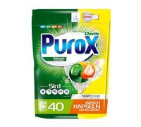 PUROX UNIVERSAL Lessive Liquide en Capsules (40 Lavages), Capsules à 2 compartiments pour le lavage des textiles blancs et colorés, Détergent doypack