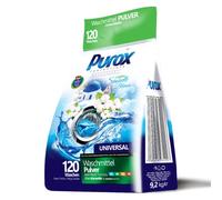 PUROX UNIVERSAL Lessive en Poudre Sensuelle Fleurs (120 Lavages) - pour Tous Textiles, Parfum Floral, Élimine les Taches, Formule Optimisée, Anti-Calcaire, Sac 9,2 kg
