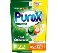 PUROX UNIVERSAL Lessive Liquide en Capsules(22 Lavages),Capsules à 2 compartiments pour le lavage des textiles blancs et colorés
