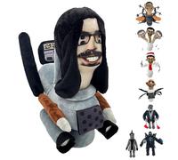 PurOxx Skibidi Toilet Plush Toy, Toilet Man Series, Scientist Skibidi Toilet Figures Plush Toys, Funny Game Cartoon Stuffed Animals Plush Doll for Game Fans Girls Boys Gifts