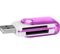 Purple-1pc, 4-in-1 USB Multifunction Card Reader MMC MicroSD TF MICRO SD MS PRO DUO M2 USB Flash Adapter