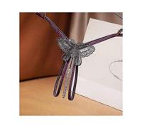 (Purple)2022 Fashion Women Lingerie Erotic Thong Open Crotch Panties Butterfly Lingerie Crotchless Pearl String Thong