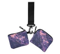 Purple Acid Fluid Lot de 2 pochettes pour pièces de monnaie et cartes de crédit avec fermeture éclair pour femme, Fluide acide violet, 1 size, Décontracté