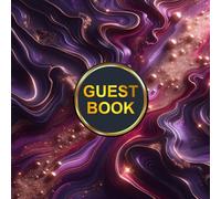 Purple and Gold Guest Book for Weddings and Events: Make your special day even more memorable with this elegant 8.5" x 8.5" inch guest book.