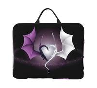 Purple and Wirte Dragons Housse pour ordinateur portable 14" - Sac de transport pour voyage d'affaires, bureau - Avec bandoulière et porte-documents