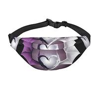 Purple and Wirte Dragons Sac banane grande taille avec 3 poches zippées Vous pouvez transporter toutes les tailles de téléphones portables pour l'exercice en plein air, noir, taille unique,