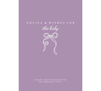 Purple Baby Shower Guest Book with Bow: A Guest Log with Prompts