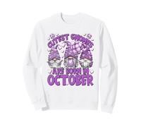 Purple Birthday Gnomes for Women Who are Born in October Sweatshirt