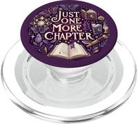 Purple Bookish Just One More Chapter Book Reading Moth Moon PopSockets PopGrip pour MagSafe