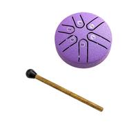 (Purple)Buddha Stones Mini Steel Tongue Drum, 3 Inch Sound Healing Drum Kit, Mini Handpan Drum, 6 Note Worry Free Drum, Handpan Drum