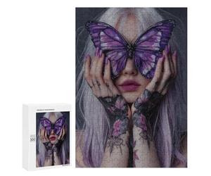 Purple Butterfly Tattoo Art Puzzle 1000 Pièces Educa Jouet en Bois Cadeau Unique Décoration Intérieure Jeu Éducatif Challenge Toy Adultes Et Enfants À Partir De 14 Ans 300 PCS