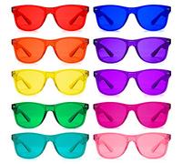 PURPLE CANYON Lot de 10 paires de lunettes de thérapie de couleur pour la guérison des chakras, la chromothérapie et l'humeur