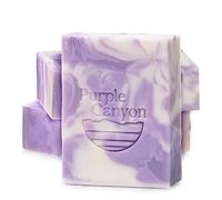 PURPLE CANYON Lot de 3 savons faits à la main, 120 ml chacun, savon à l'huile essentielle de lavande, beurre de cacao et huile d'olive | Coffret cadeau lavande pour le soin de L