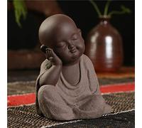 Purple Clay Happy Monk Bouddha Statues Home Club Geomantic Decor