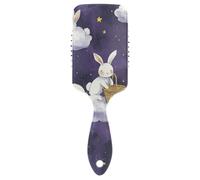 Purple Clouds Lapins Moon Brosse à cheveux antistatique pour homme conçue pour le séchage au sèche-cheveux avec poignée ergonomique cepillo para cabello de mujer