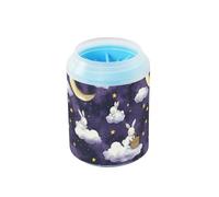Purple Clouds Lapins Moon Nettoyant portable pour chien Lave-linge et masseur en silicone Brosse de nettoyage des pieds doux Machine de nettoyage pour chiens de taille moyenne à grande
