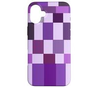 Purple Color Block Checkered Checker Abstract Checkerboard Coque pour iPhone 16 Plus