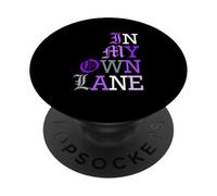 Purple Color in My Own Lane Purple Graphic PopSockets PopGrip Adhésif