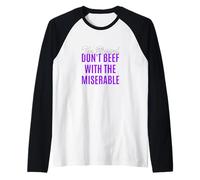 Purple Color Too Blessed to Be Miserable Purple Graphic Manche Raglan